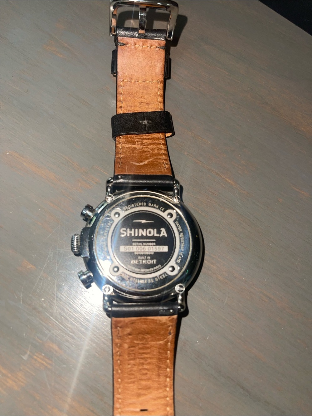 Shinola Runwell Men’s 47mm Black Dial Chronograph Watch with Blue Subdials - Picture 4 of 7